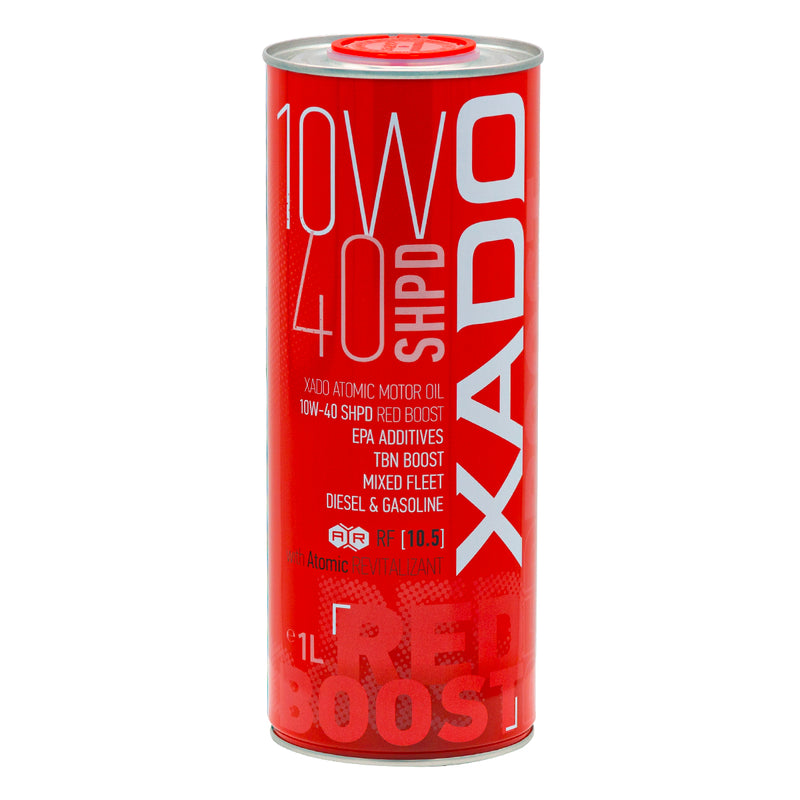 XADO Atomic Oil 10W-40 SHPD (SL/CI-4) RED BOOST daļēji sintētiskā motora eļļa