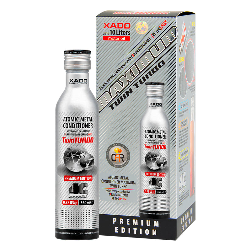 Atomarinis metalo kondicionierius galingiems varikliams XADO 1 Stage Maximum Twin Turbo su revitalizantu