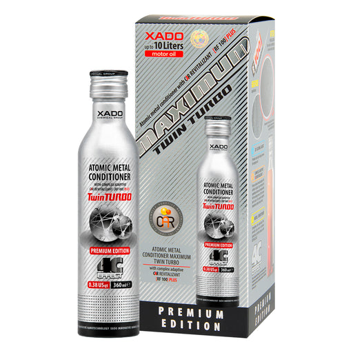 Atomarinis metalo kondicionierius galingiems varikliams XADO 1 Stage Maximum Twin Turbo su revitalizantu